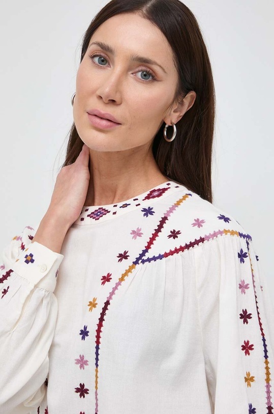 Хлопковая блузка Weekend Max Mara 2415111031600 бежевый