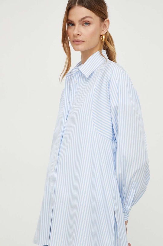 Weekend Max Mara koszula bawełniana wzorzyste niebieski 2415111051600
