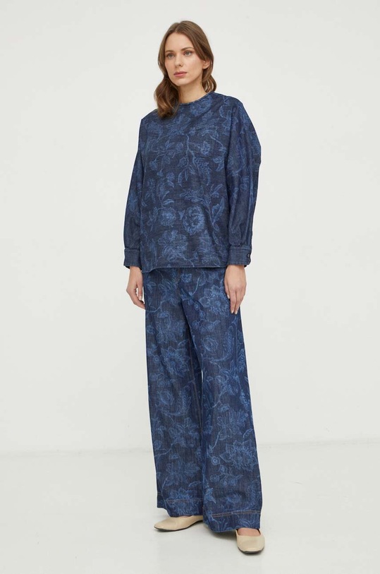 Weekend Max Mara bluzka jeansowa 2415111081600 granatowy SS24
