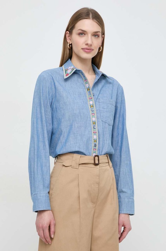 Weekend Max Mara koszula bawełniana regular niebieski 2415111091600