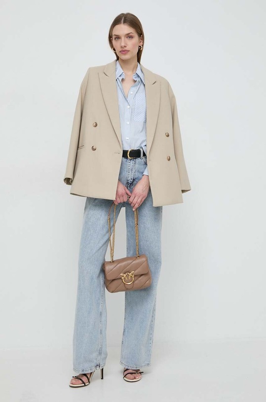 Marella koszula bawełniana 2413191014200 niebieski SS24