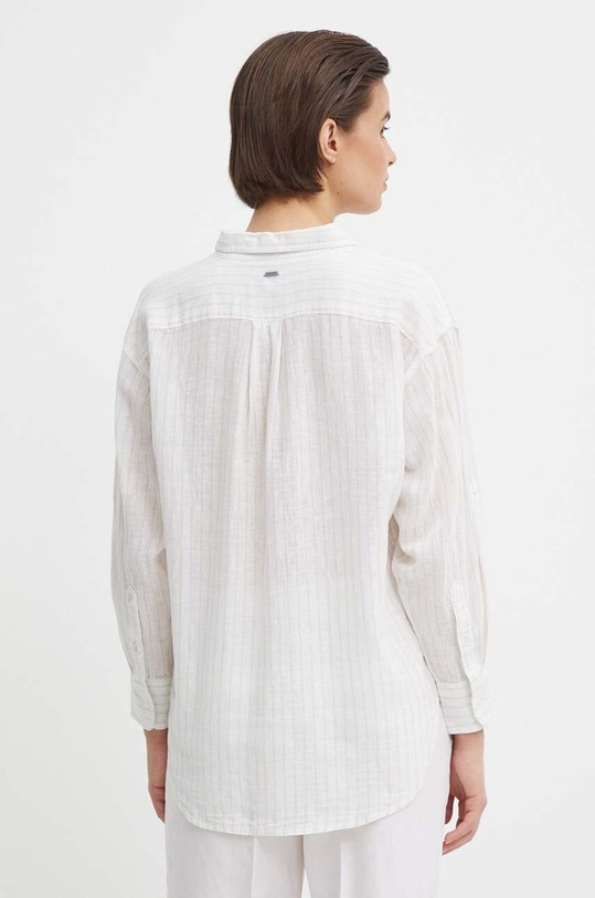 Odzież Pepe Jeans koszula z domieszką lnu POLLY PL304804 beżowy