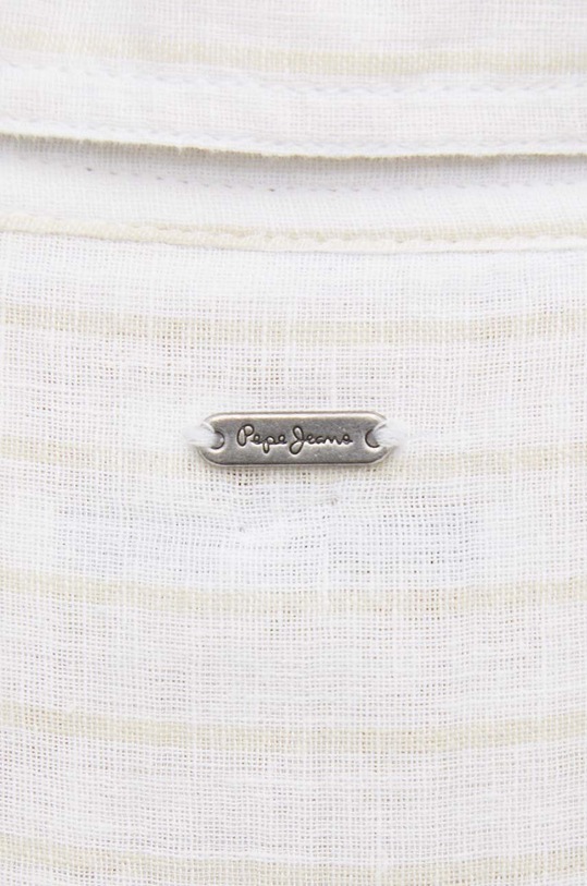Pepe Jeans koszula z domieszką lnu POLLY PL304804 beżowy