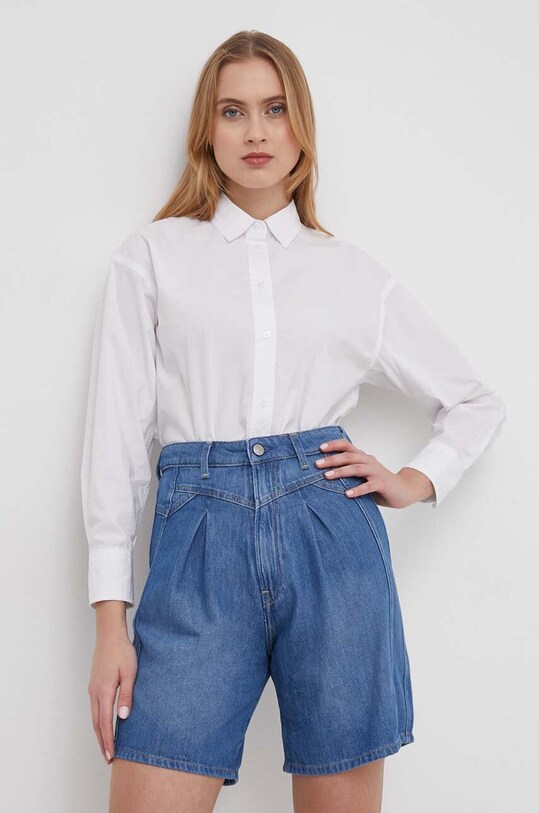 Bavlněná košile Pepe Jeans PAULA dlouhý bílá PL304808