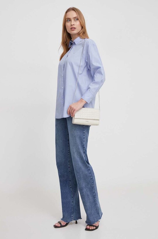 Pepe Jeans camasa din bumbac PL304808 albastru SS24