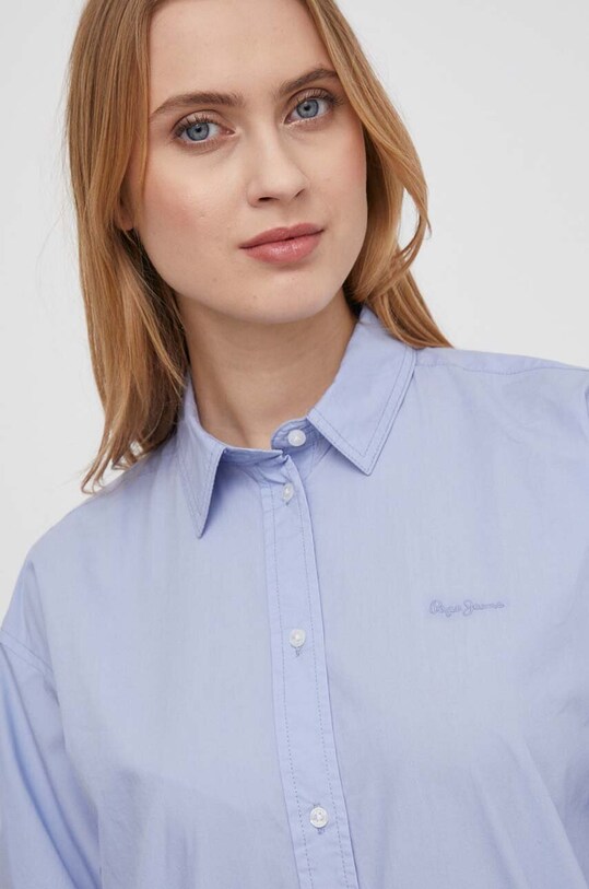 Pepe Jeans camasa din bumbac albastru PL304808
