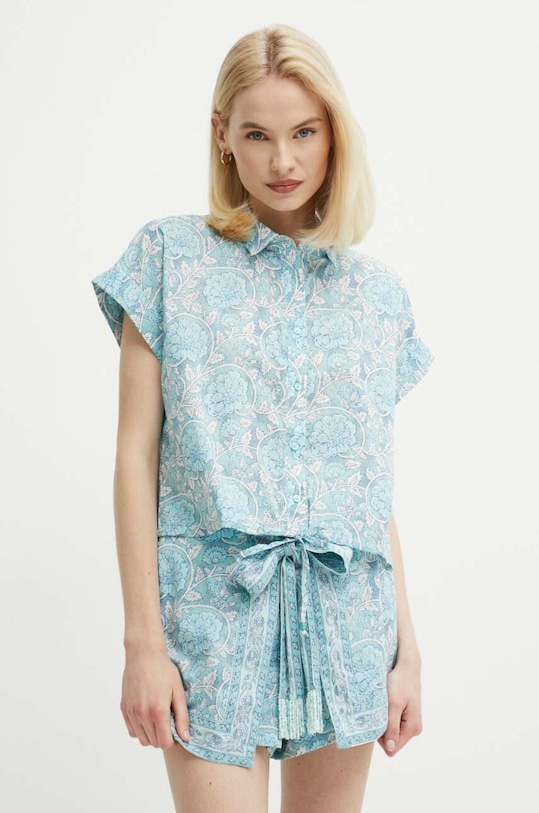 Pepe Jeans koszula bawełniana MER wzorzyste niebieski PL304812