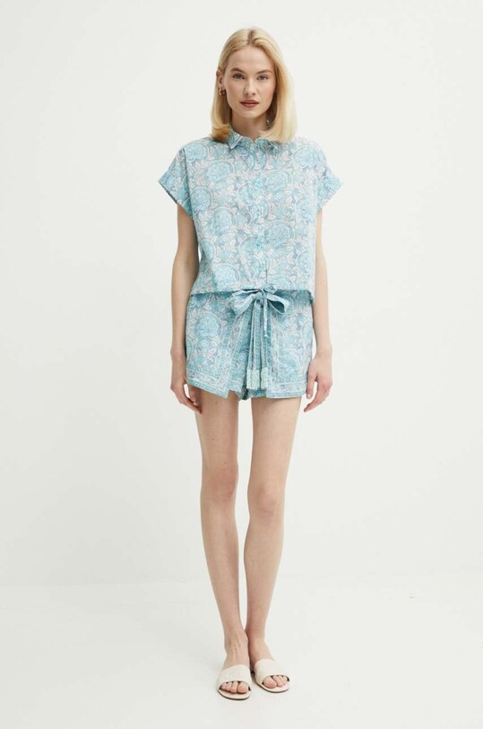 Бавовняна сорочка Pepe Jeans MER PL304812 блакитний SS24
