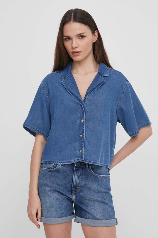 Pepe Jeans camasa Ava scurt albastru PL304845