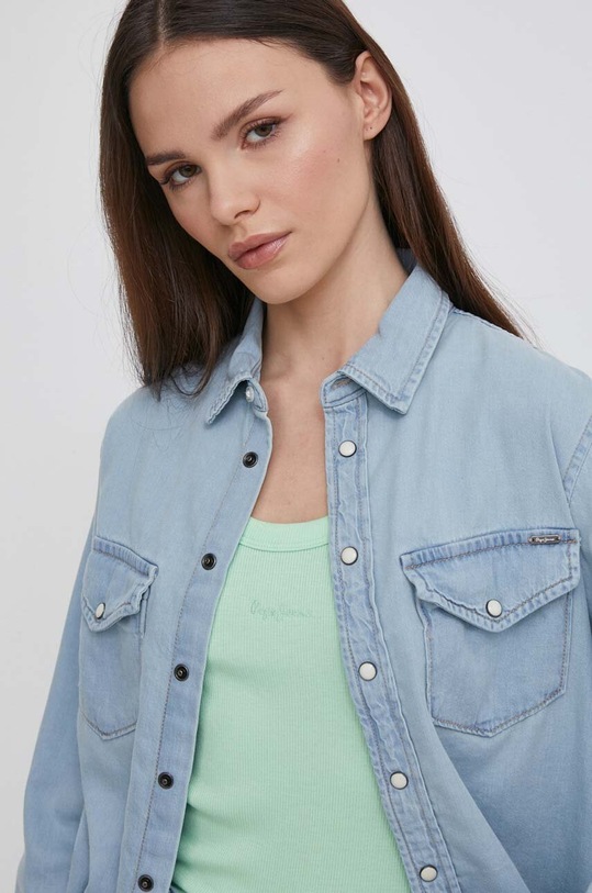 Pepe Jeans camasa jeans Ivy albastru PL304846PF8