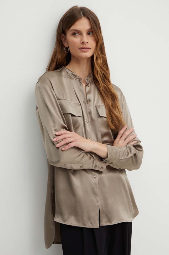 MAX&Co. koszula jedwabna casual brązowy 2416111052200