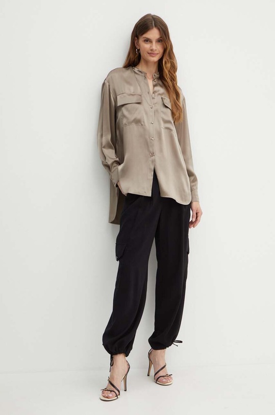 MAX&Co. koszula jedwabna 2416111052200 brązowy SS24