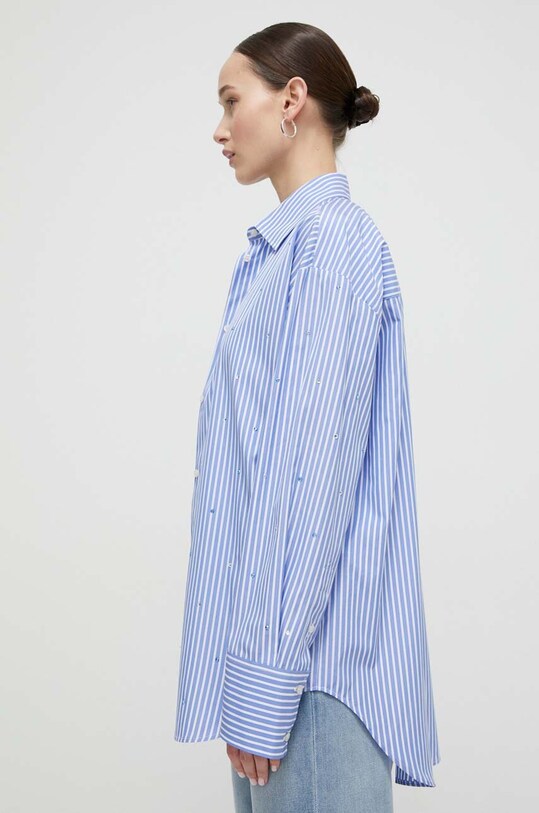 Хлопковая рубашка MSGM голубой 3641MDE18X.247104