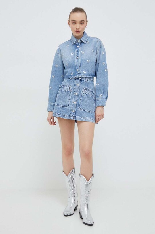 MSGM koszula jeansowa 3641MDE234X.247272 niebieski SS24