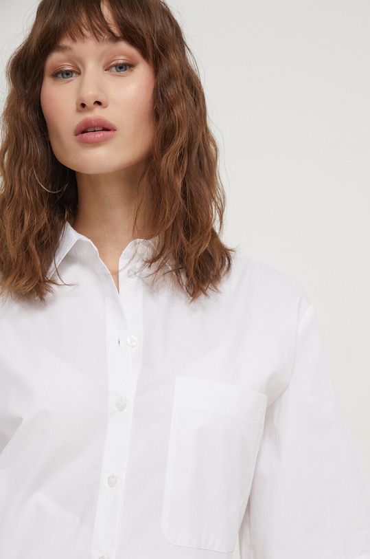 Βαμβακερό πουκάμισο HUGO λευκό 50512719