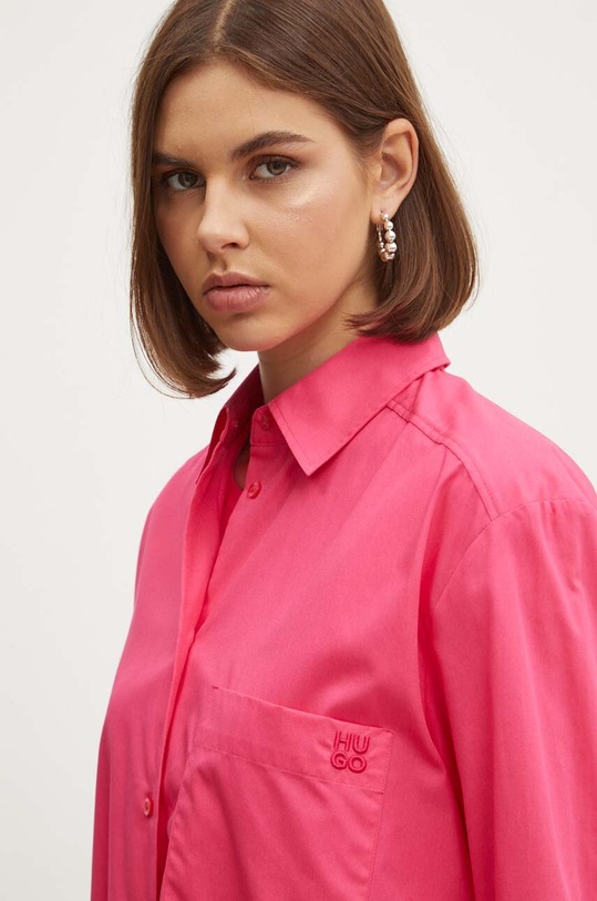 HUGO koszula bawełniana różowy 50515741