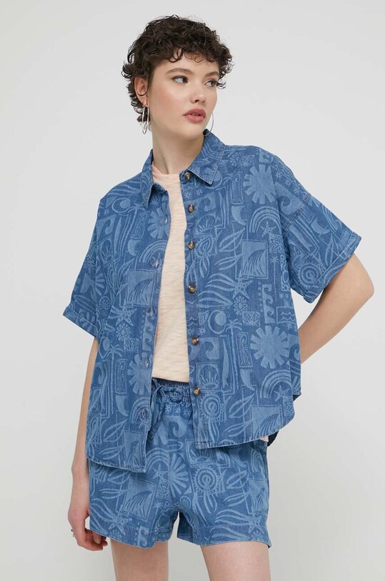 Roxy camasa jeans Beach Nostalgia scurt albastru ERJWT03621