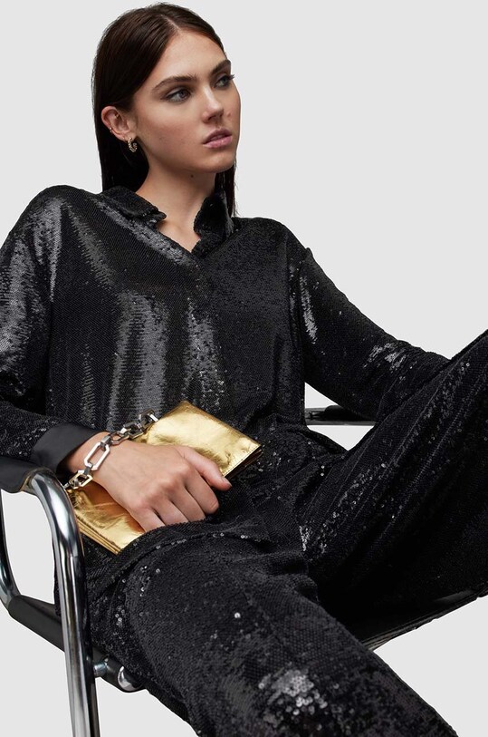 Košile AllSaints Charli černá W002PZ