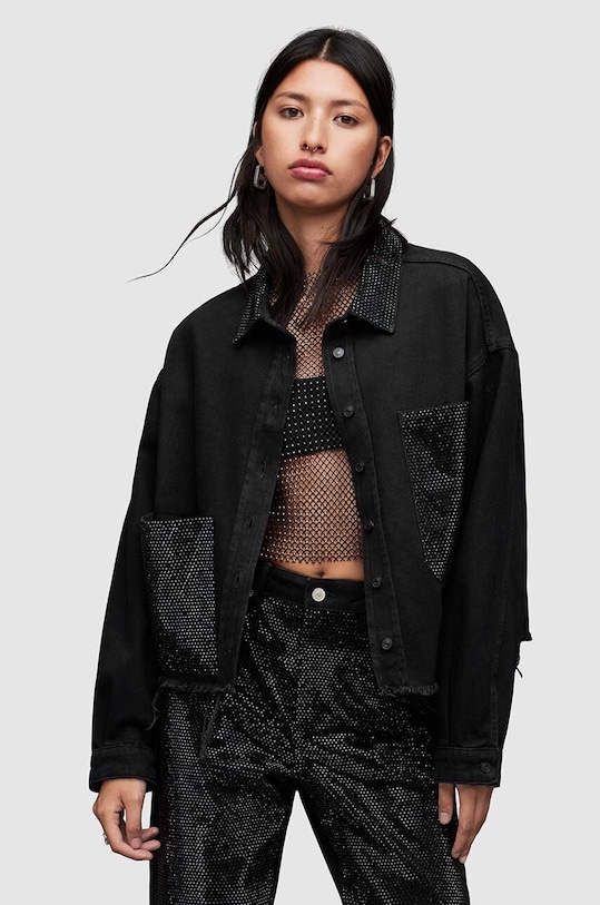 Джинсовая рубашка AllSaints Nicky длинный чёрный WH045Z