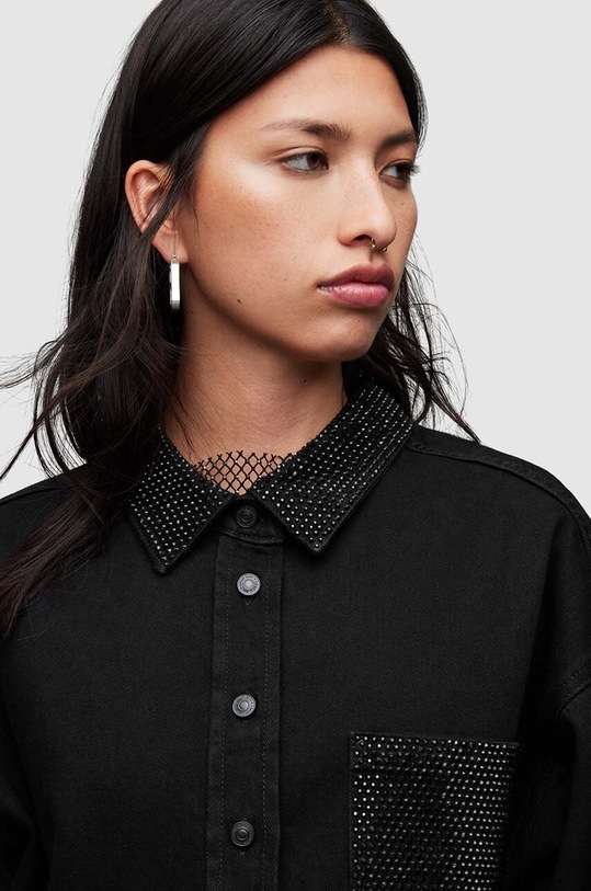 AllSaints camasa jeans Nicky WH045Z negru SS24