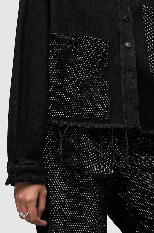 Одежда Джинсовая рубашка AllSaints Nicky WH045Z чёрный