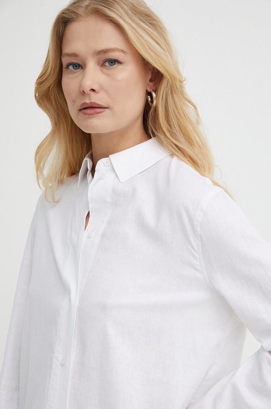 Armani Exchange koszula lniana biały 3DYC08.YN3RZ