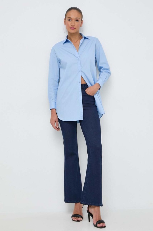 Bavlnená košeľa Armani Exchange relaxed modrá 3DYC12.YN3NZ