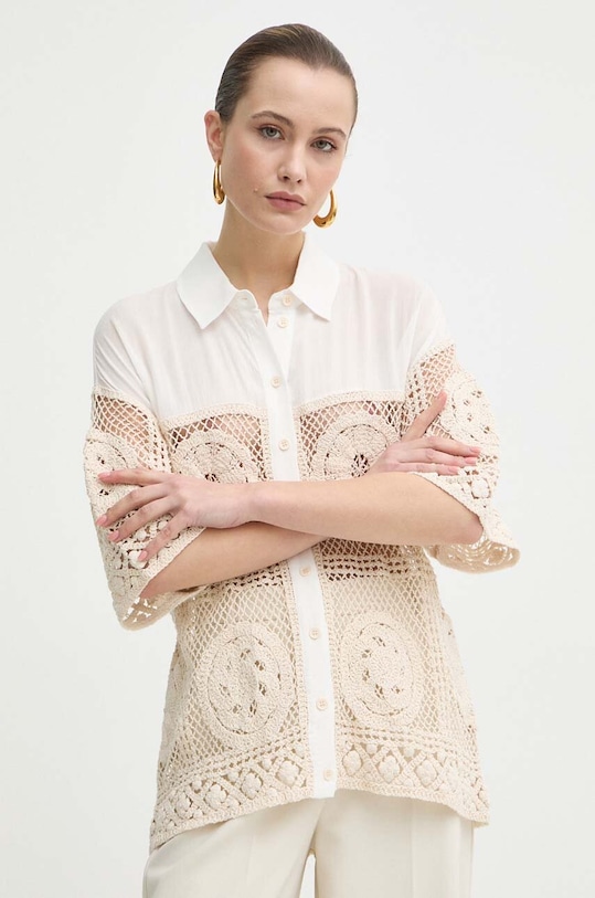 Twinset koszula bawełna biały 241LM2UAA