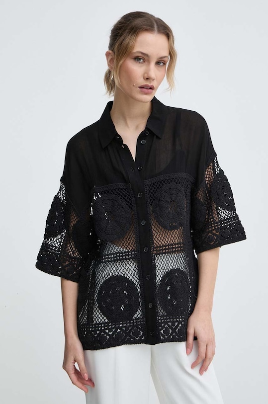 Twinset camasa scurt negru 241LM2UAA