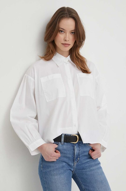 United Colors of Benetton camasa lung alb 5AWRDQ07W