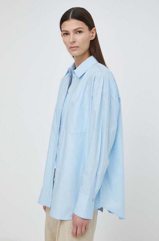 Bombažna srajca 2NDDAY 2ND Didier TT - Cotton Delight modra 2242130257