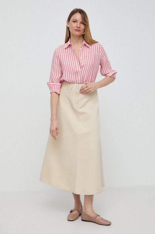 Weekend Max Mara koszula lniana 2415111022600 różowy SS24