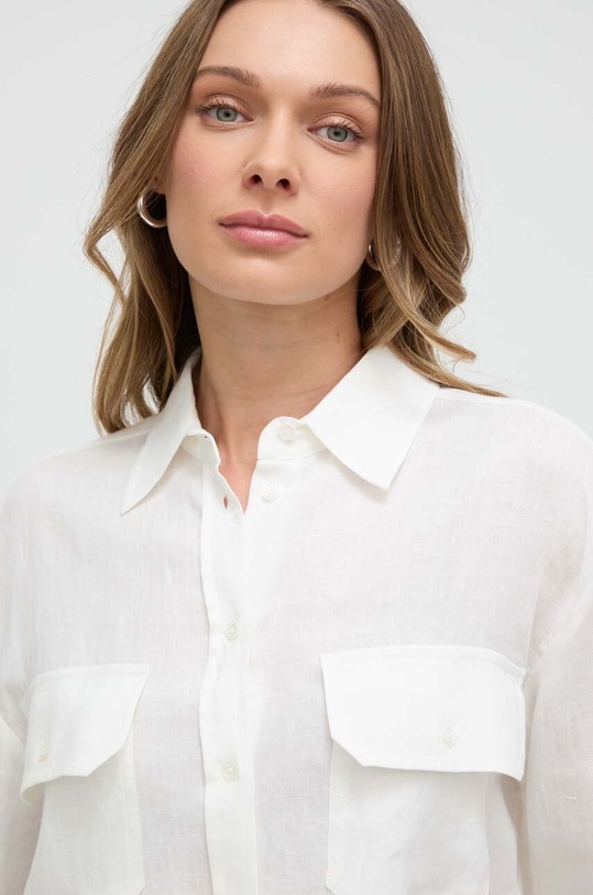 Weekend Max Mara koszula lniana beżowy 2415111032600