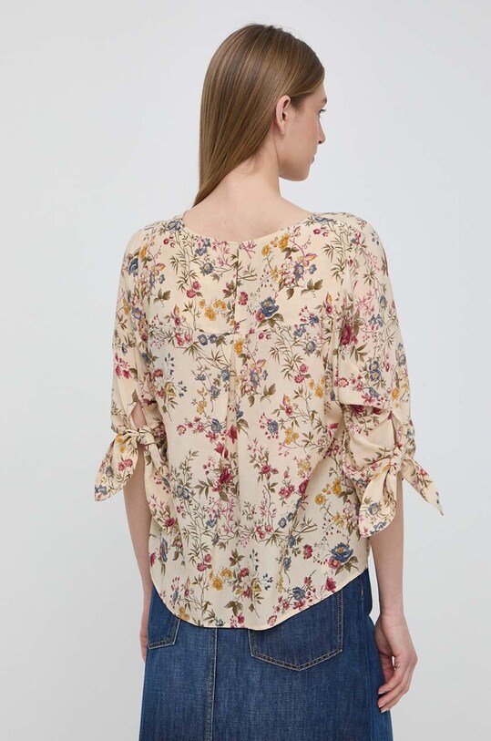 Odzież Weekend Max Mara bluzka jedwabna 2415111072600 beżowy