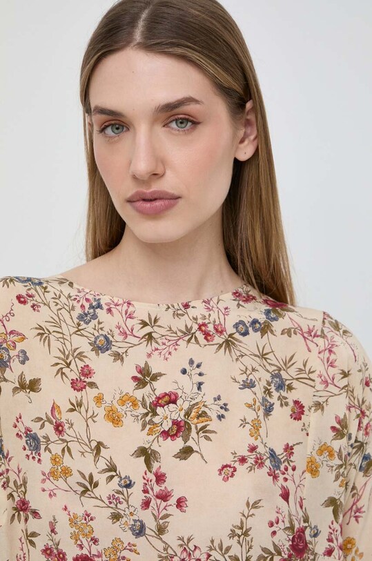 Weekend Max Mara bluzka jedwabna beżowy 2415111072600