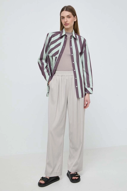 Weekend Max Mara koszula bawełniana x Arthur Arbesser 2415191012600 zielony SS24