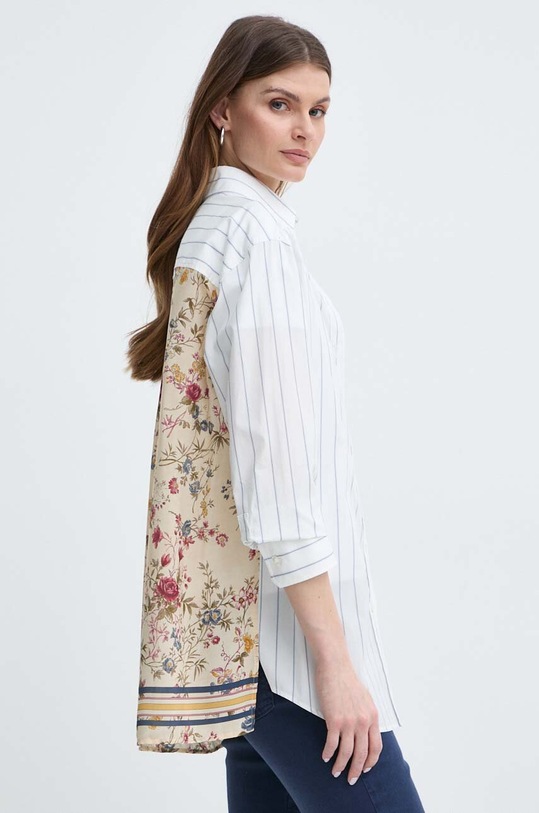 Weekend Max Mara koszula z domieszką jedwabiu klasyczny biały 2415191032600