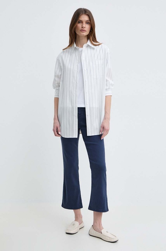 Weekend Max Mara koszula z domieszką jedwabiu 2415191032600 biały SS24