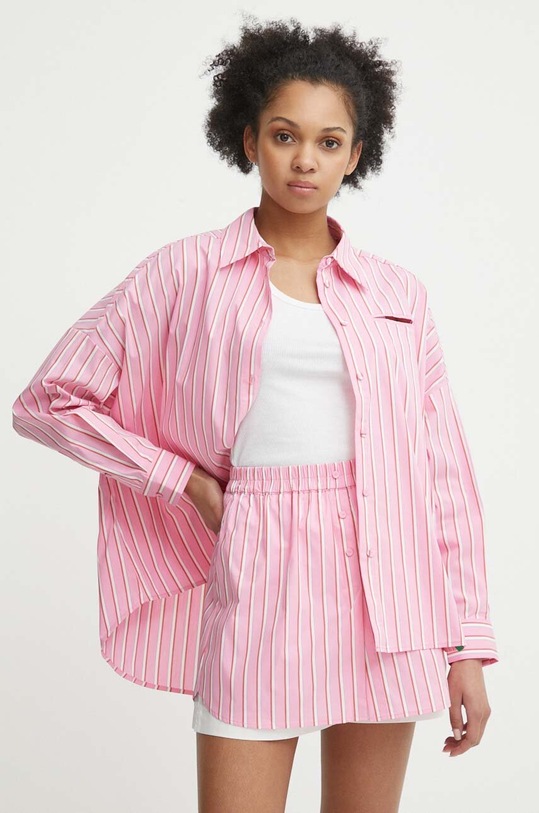 Košeľa United Colors of Benetton pásiky ružová 5RTCDQ08W
