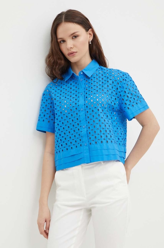 Košeľa United Colors of Benetton relaxed modrá 58BHDQ08B