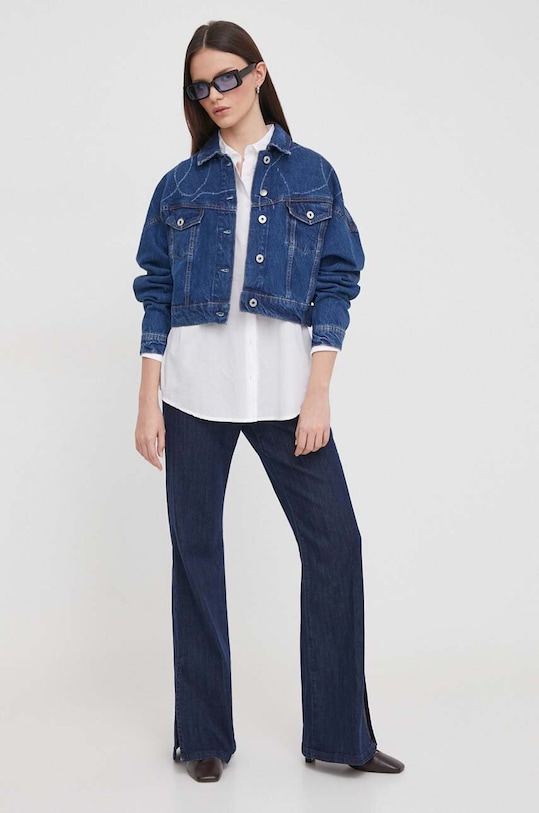 United Colors of Benetton koszula bawełniana 5CQYDQ06U biały AW24