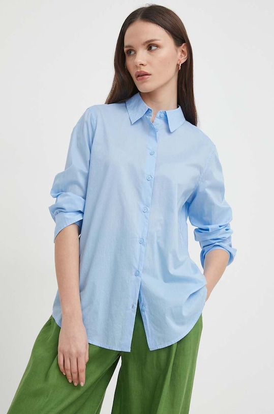 Бавовняна сорочка United Colors of Benetton casual блакитний 5CQYDQ06U
