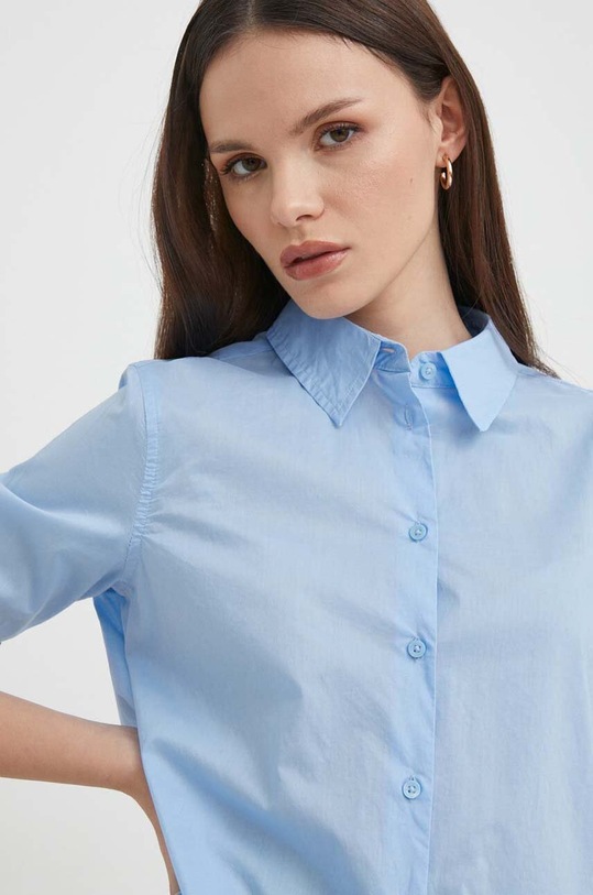 Бавовняна сорочка United Colors of Benetton блакитний 5CQYDQ06U