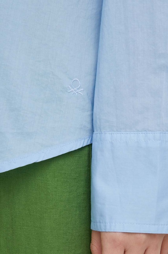 Бавовняна сорочка United Colors of Benetton 5CQYDQ06U блакитний