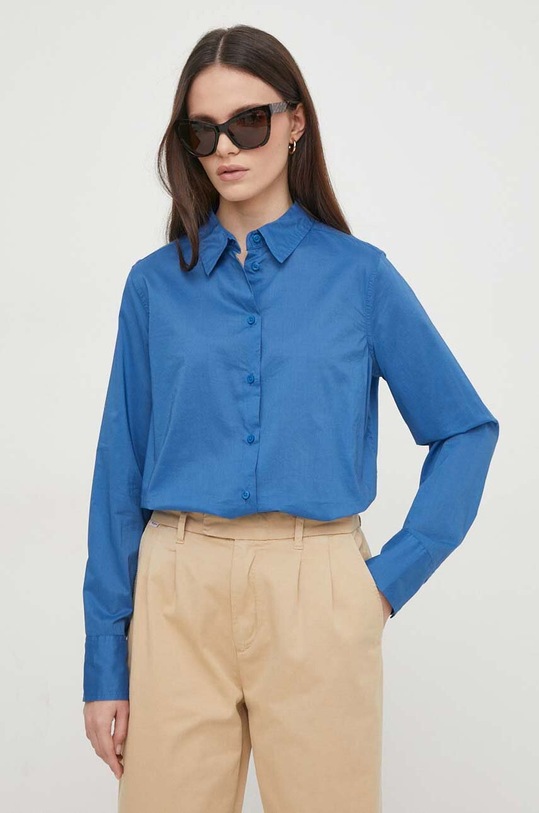 United Colors of Benetton koszula bawełniana bawełna niebieski 5CQYDQ06U
