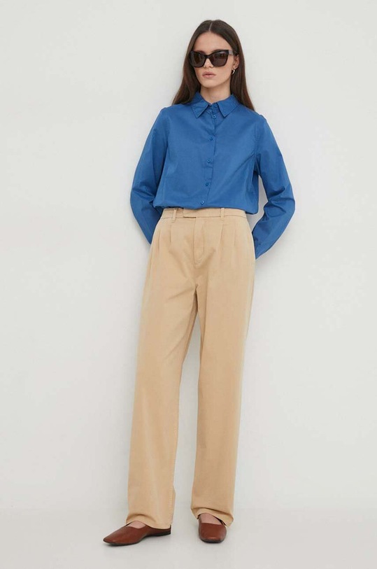 United Colors of Benetton koszula bawełniana 5CQYDQ06U niebieski AW24