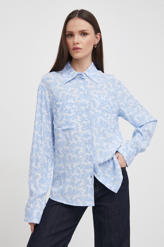 United Colors of Benetton koszula niebieski 53UEDQ074