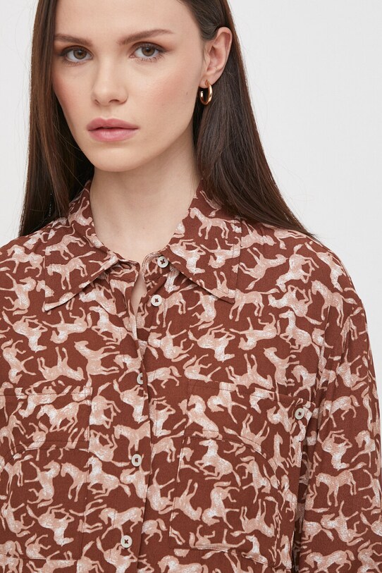 Рубашка United Colors of Benetton коричневый 53UEDQ074