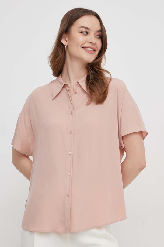 Сорочка United Colors of Benetton casual рожевий 5WPWDQ04S