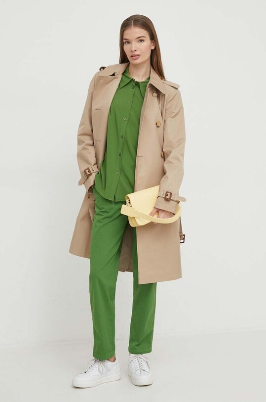 Košeľa United Colors of Benetton 5WPWDQ04S zelená SS24